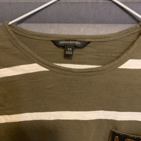 5️⃣for💲25 Banana Republic olive green striped - Picture 4 of 6